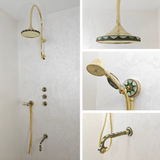 Brass Shower System With Green Resin