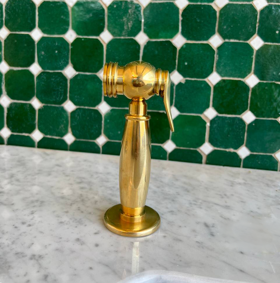 Vintage Brass Kitchen Sprayer - Kitchen Faucets