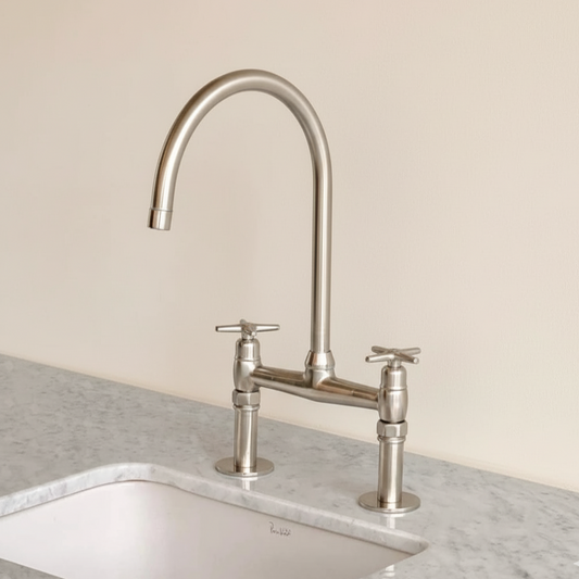polished nickel brass kitchen faucet