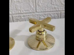 Widespread Bathroom Faucet Sink , Three Holes Faucet, Unlacquered Brass Vanity Faucet