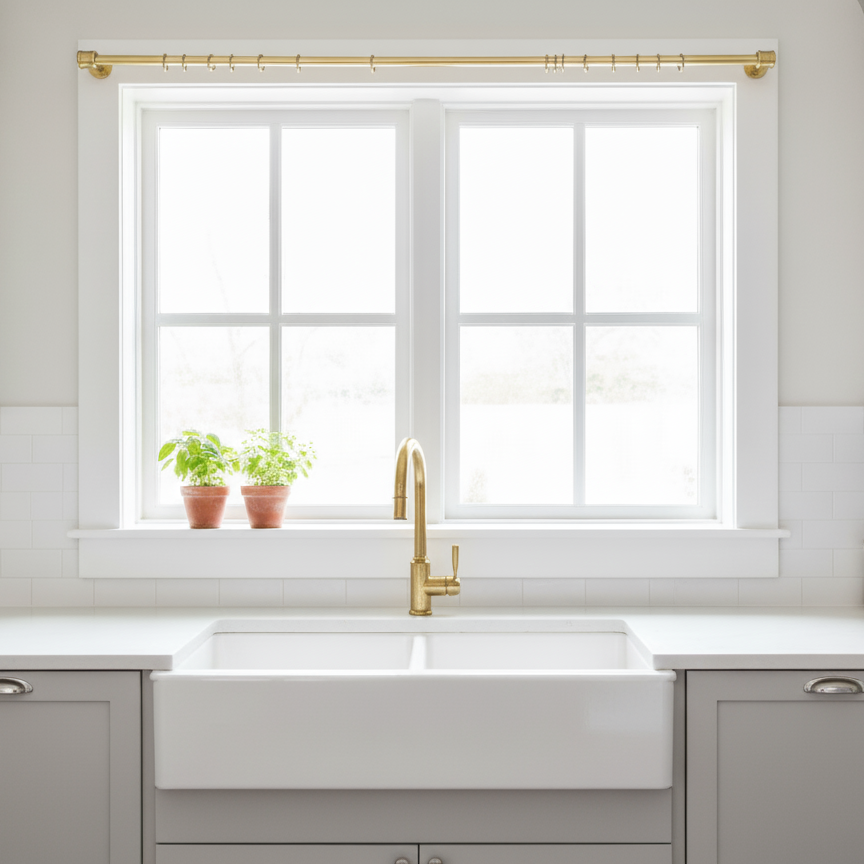 antique gold brass curtain rod