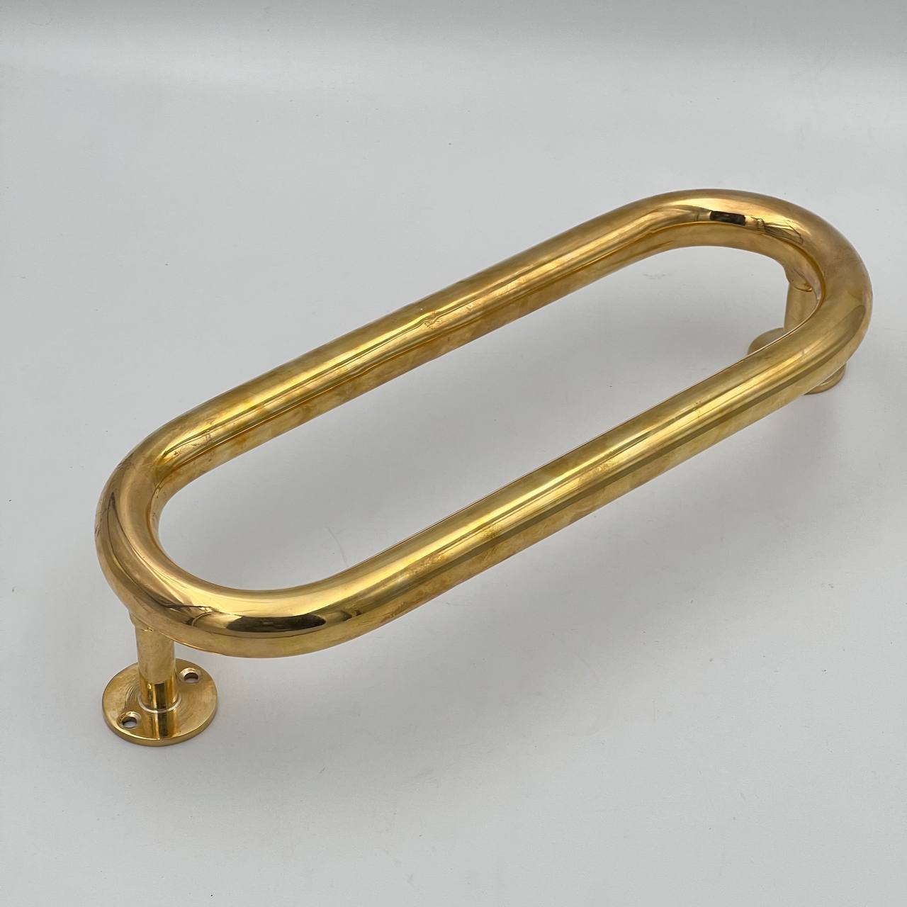 solid brass oval pull for door