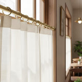 Unlaquered brass cafe curtain rod, Inside-Mount Cafe Set, Brass Cafe Curtains