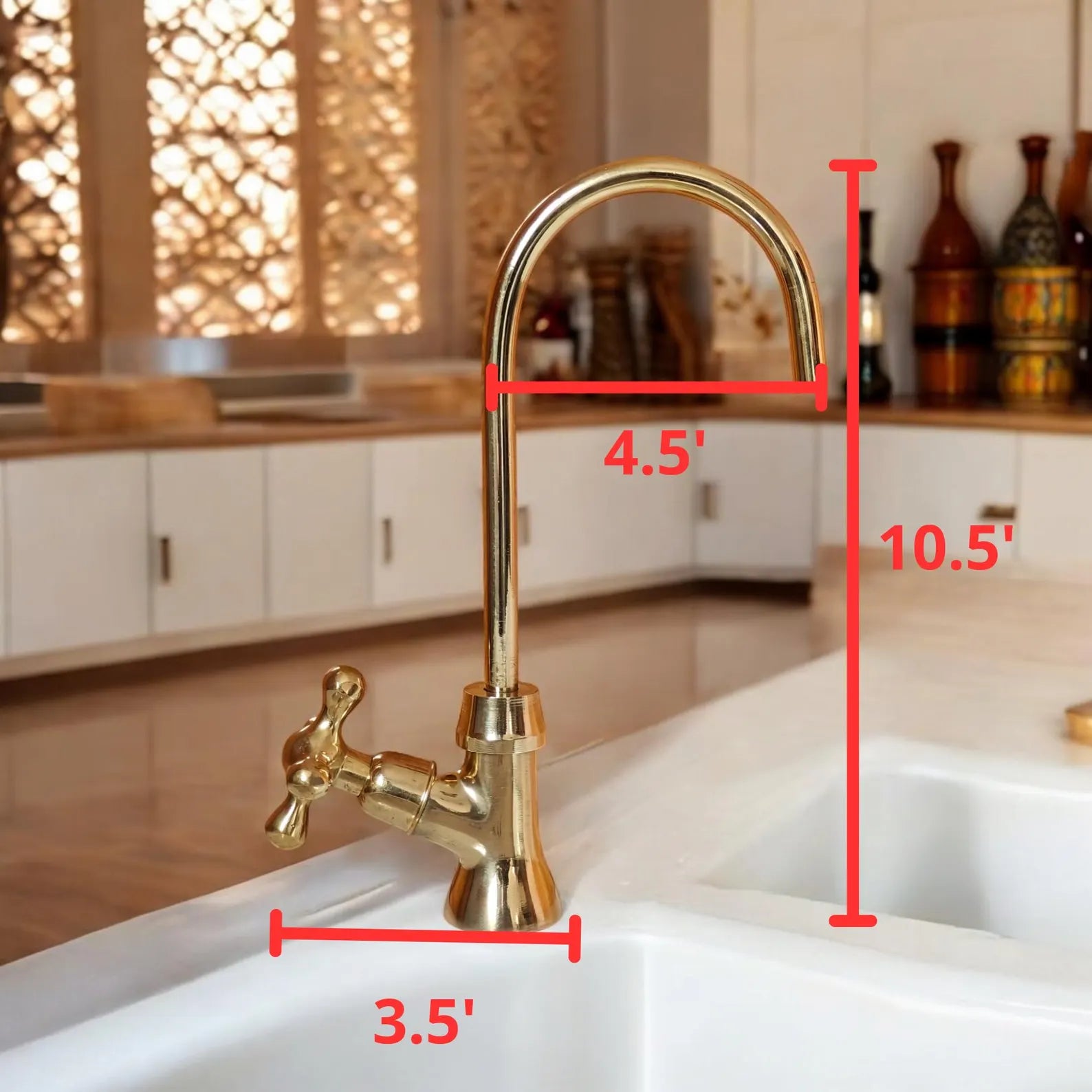unlacquered brass kitchen water filter faucet 