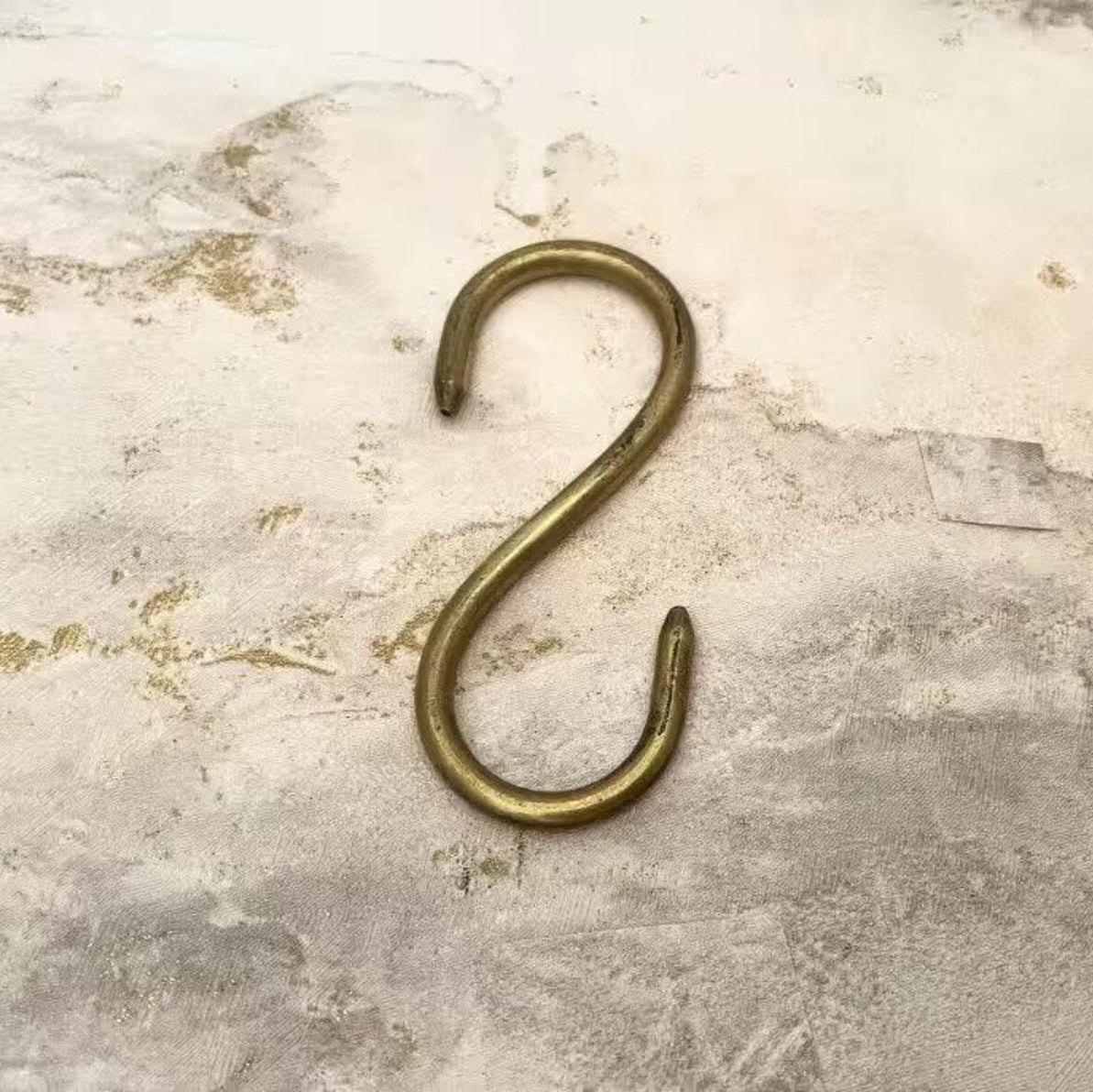 unlacquered brass rail hooks | Oldenglow.com