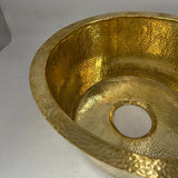 unlacquered brass round sink