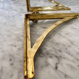 unlacquered brass shelf rail with screws 