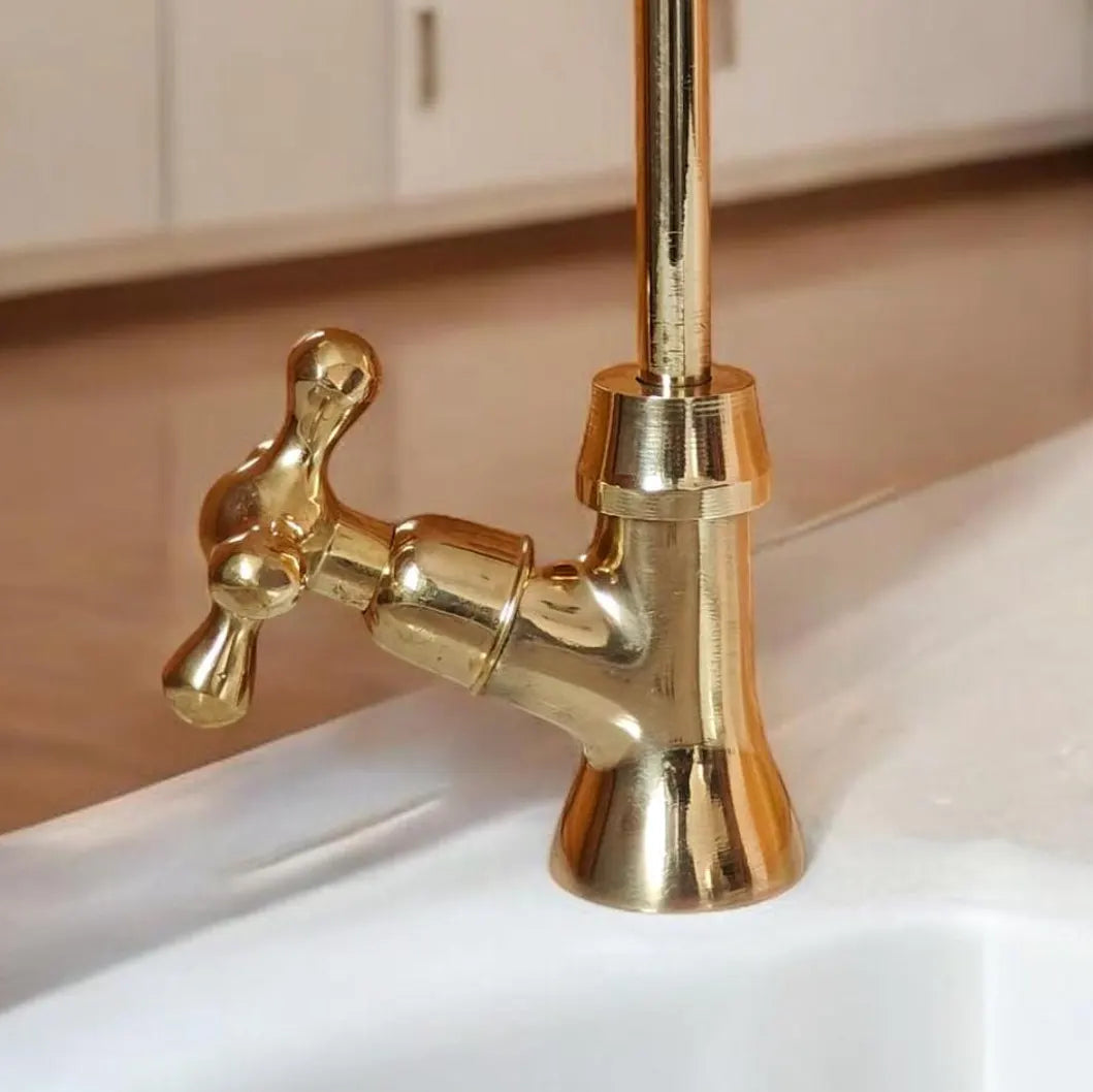 unlacquered brass single hole water filter faucet