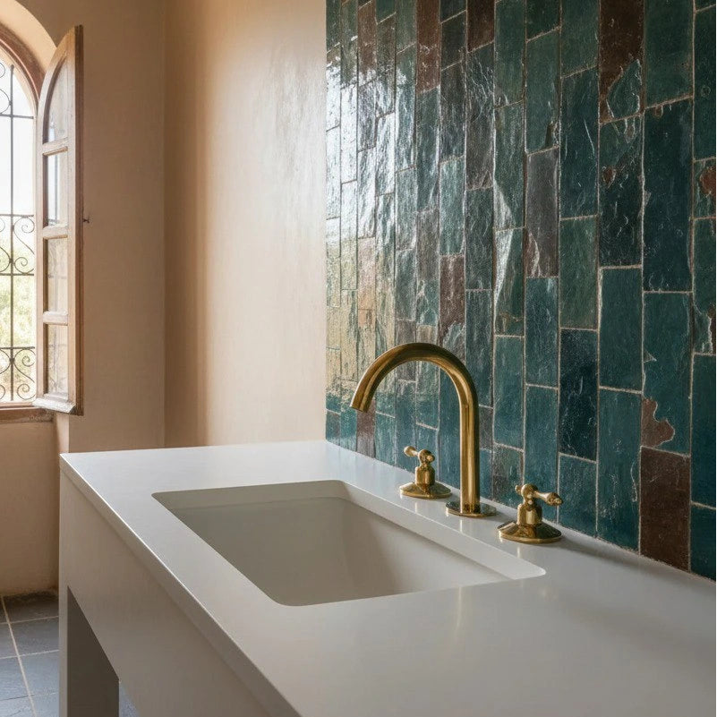 unlacquered brass vanity faucet 3 hole