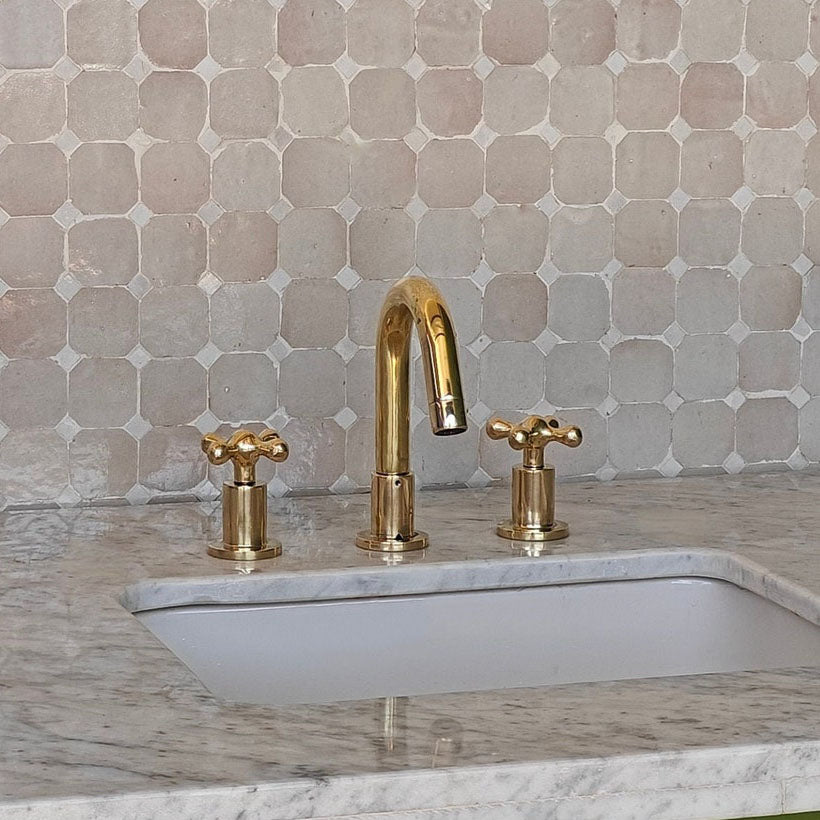 unlacquered brass bathroom faucet short spout 