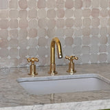 unlacquered brass bathroom faucet short spout 