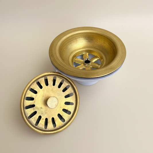 unlacquered brass sink drain