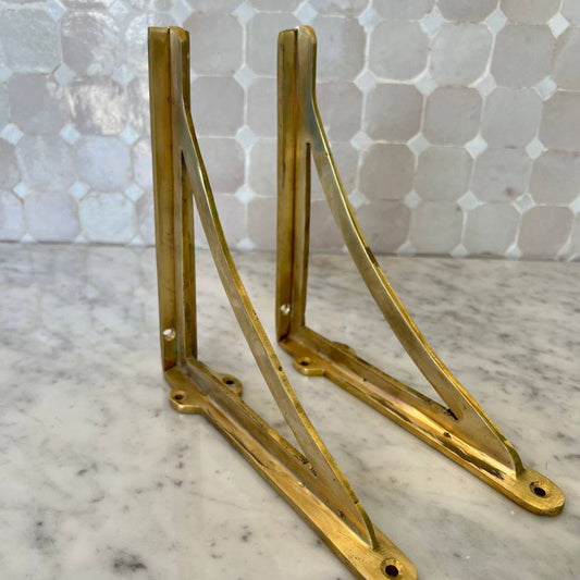 Unlaquered Brass Shelf Bracket Arched Style