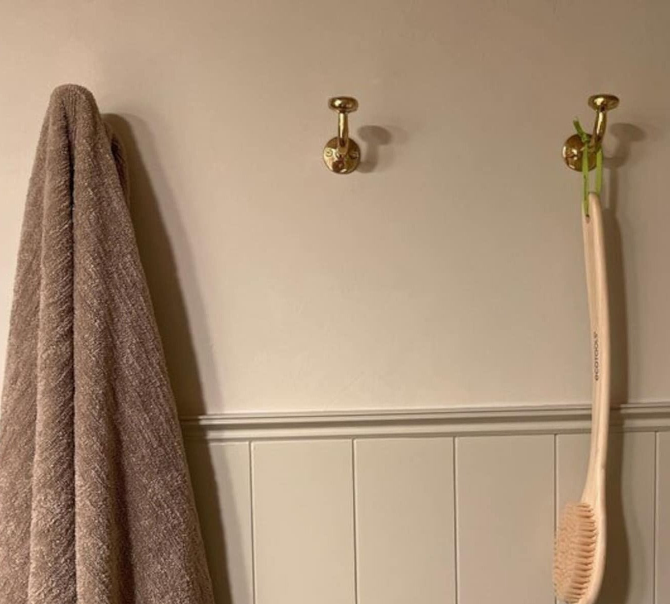 vintage brass towel hooks