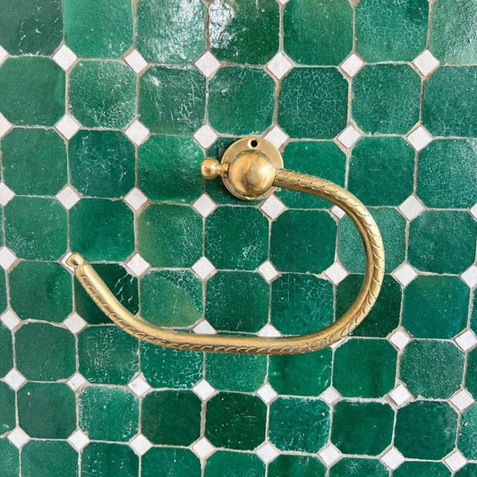 vintage unlacquered brass paper toilet holder 
